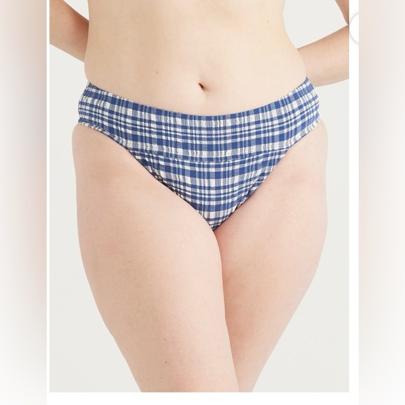 Time and Tru Other - Time and Tru Gingham Women's Seersucker Mid Rise Bikini Bottoms, Size XL 16-18